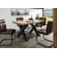 Solid Wood Top Metal Base Dining Table-64126008-64126009-64126017
