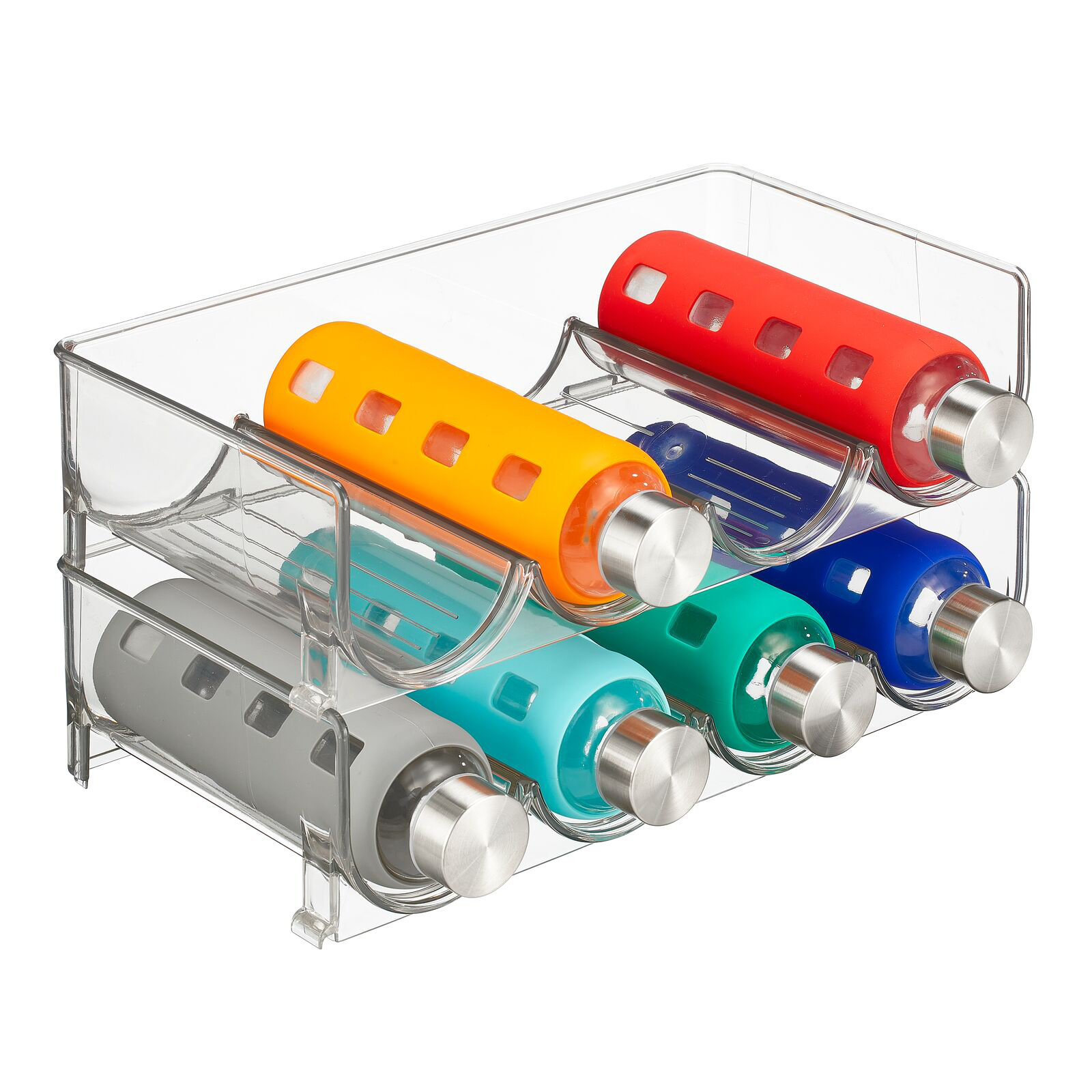 mDesign Plastic Free-Standing Stackable Water Bottle Storage Rack | Wayfair