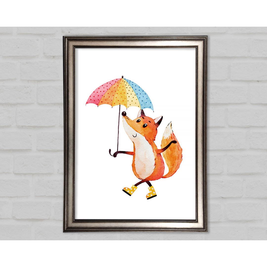 Foxy in the Rain - Einzelne Bilderrahmen Kunstdrucke