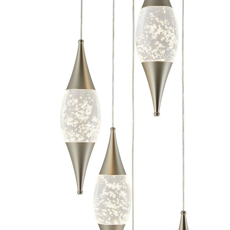 Shinny Teardrops Dimmable Integrated LED Round Chandelier