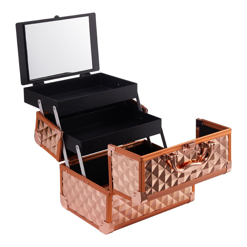 Makeup Box Professional Cosmetic Organizer Storage Box with 6 Trays