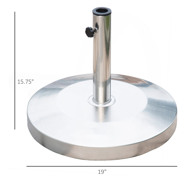 Base ronde pour porte-parapluies d'extérieur en acier inoxydable
