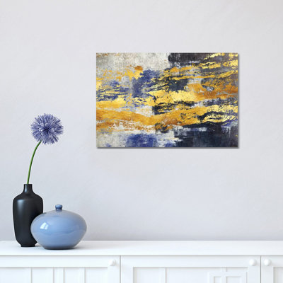 «Gold and Blue» par Maximiliano Casal, reproduction d'art sur toile tendue