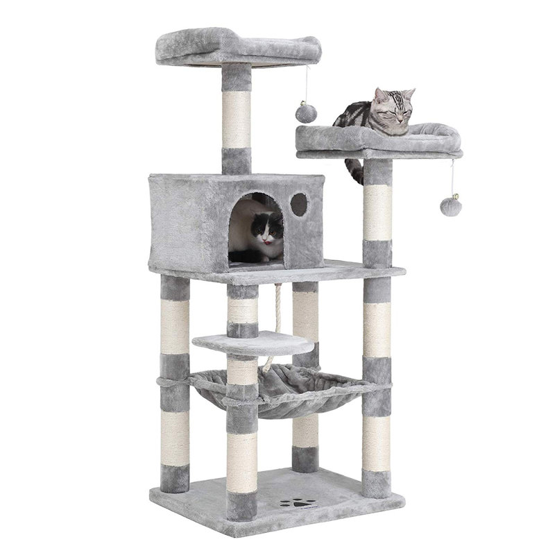 143cm H Cat Tree, Light Grey