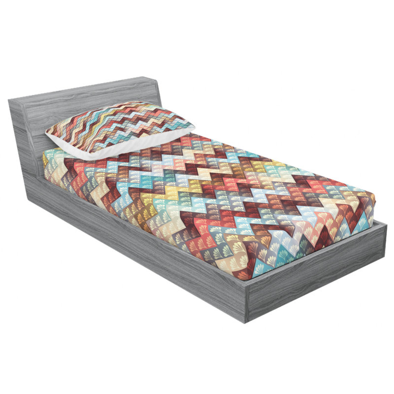 Microfiber Chevron Sheet Set, Twin Sheet Set with Fitted Sheet