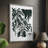 Ink Jungle II Framed Print - Solid Wood-661351882