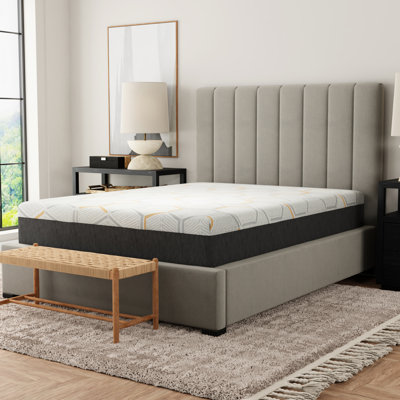 Matelas en mousse à gel de cuivre - Support renforcé des bords, King divisé, tête de lit à mémoire de forme 30 cm, base aérée, gris doux