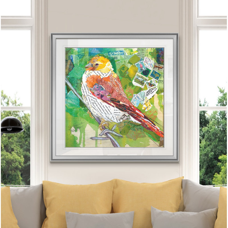 « sign of spring iv », peinture, H 24 po x l 24 po x P 1,5 po, Encadrement argenté