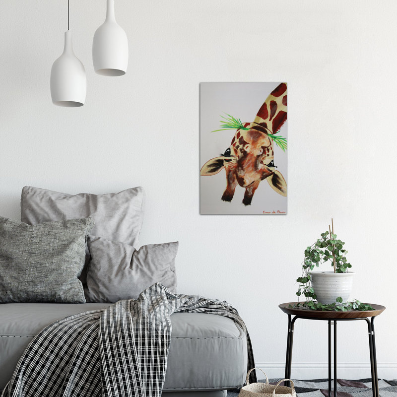 « envers giraffe », peinture sur toile tendue, H 40 po x l 26 po x P 1,5 po