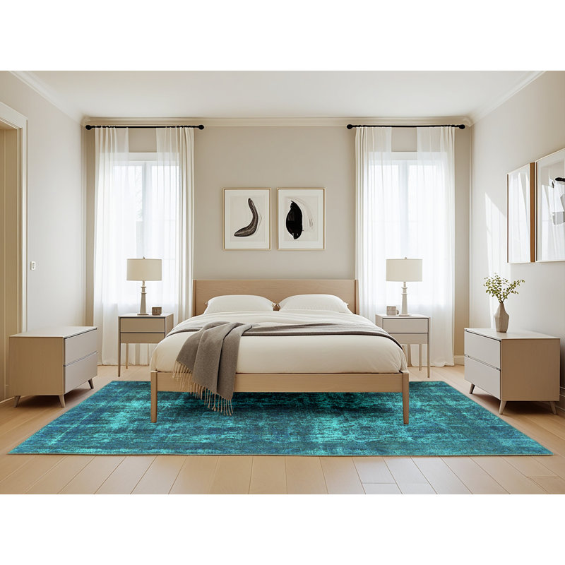 Tapis oriental en laine / polyester tissé à la machine Consandra, Rectangle 5 pi x 8 pi