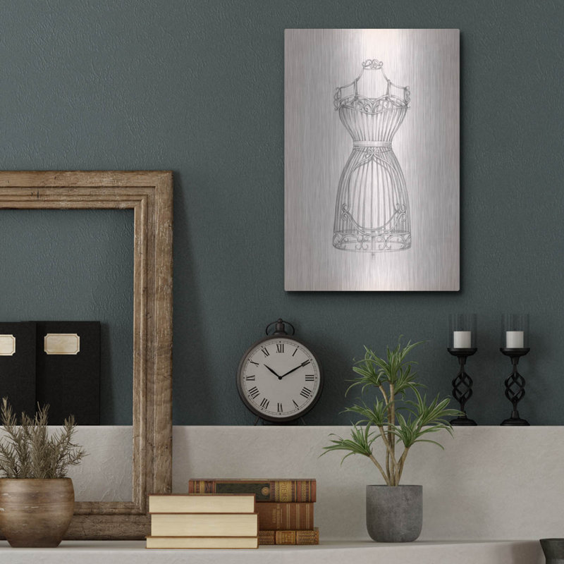 Ivy Bronx «Antique Dress Form II» par Ethan Harper, art mural en métal, H 16 po x l 12 po