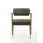 Weybridge - Mid-century Modern Green Fabric + Herringbone Walnut Dining Set