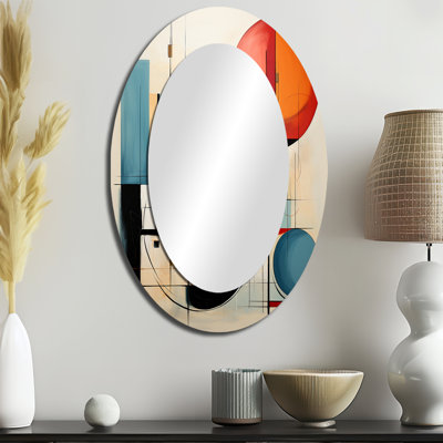 Colorful Mid Century Dynamic Duality II - Miroir mural multicolore