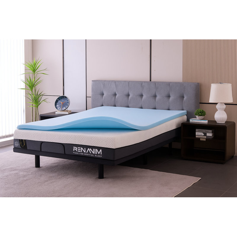  Surmatelas en mousse viscoélastique gélifiée rafraîchissant pour lit simple TG 3 po - Surmatelas doux et rafraîchissant