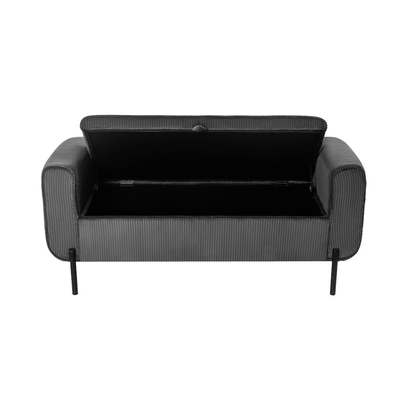 Wingfield 50-Inch Storage Ottoman Bench For Bedroom, Gray