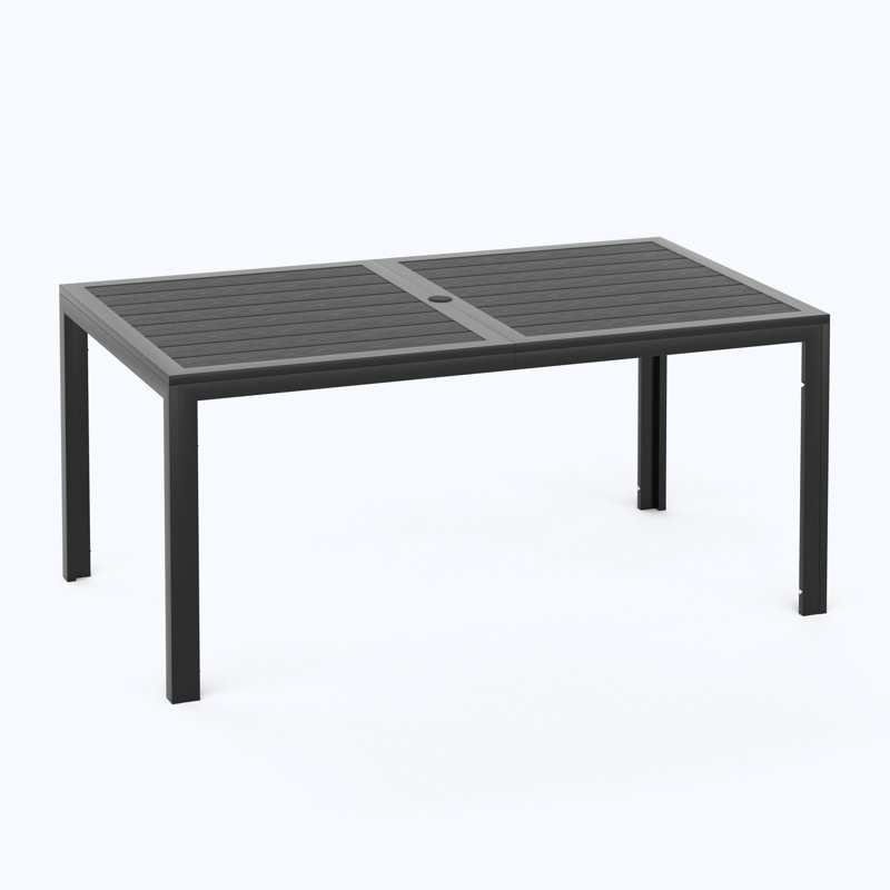 Outdoor Rectangle Dining Table With Umbrella Hole