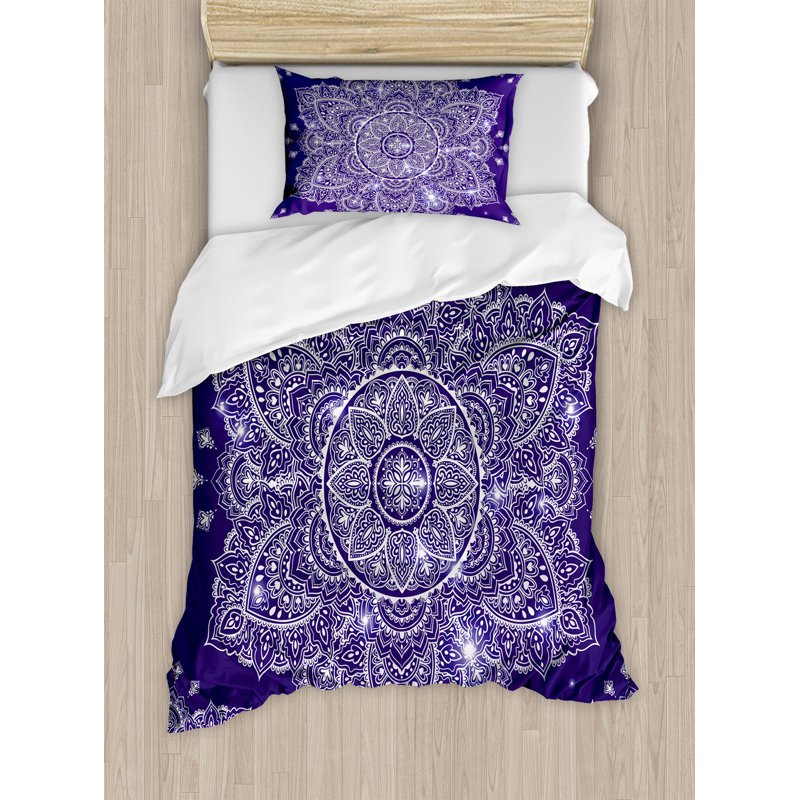 Eclectic Polyester Floral Duvet Cover, Twin