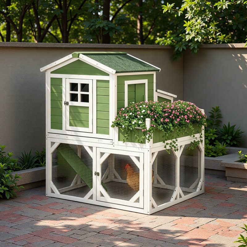 Petite cage à poulets avec cage d'extérieur 49 po avec abri de jardin et protection contre les intempéries, 2 à 4 oiseaux