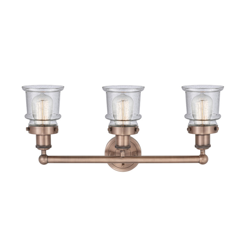 Petit luminaire pour salle de bain 3 lumières Cailen de la collection Edison, Granuleux, Cuivre antique