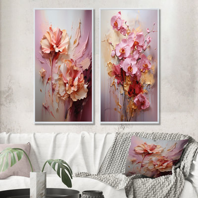 Orchid Elegance Dream - Ensemble de 2 décorations murales orchidées