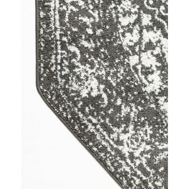 Tapis Traditional Endesha couleur pierre, Octogone 5 pi