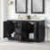 Gazsi 60" Double Bathroom Vanity Set With Grain White Engineered Stone Countertop Without Mirror
