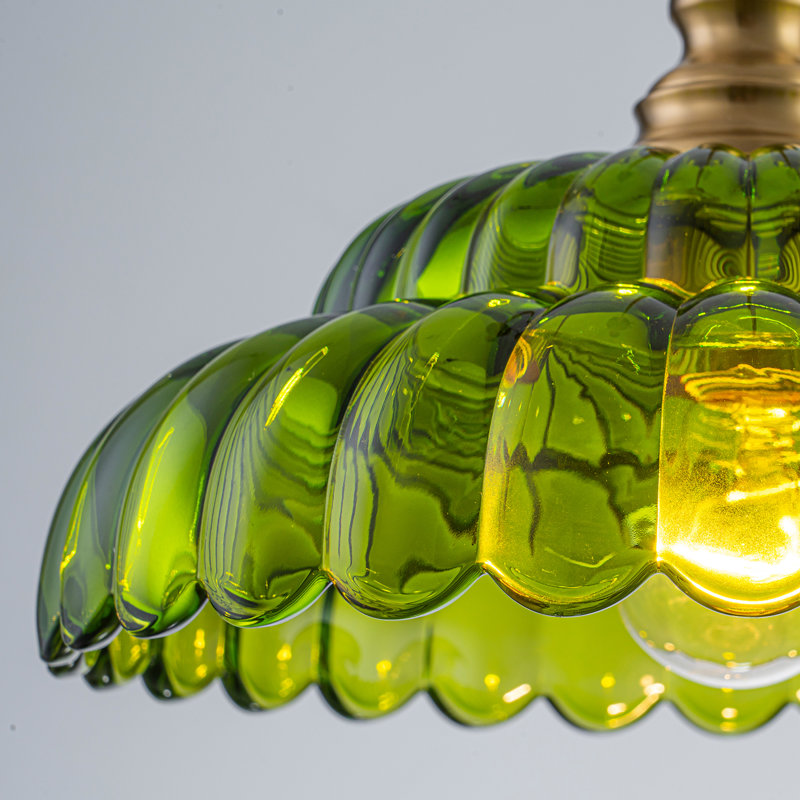 1-Light Single Novelty Glass Pendant, Green