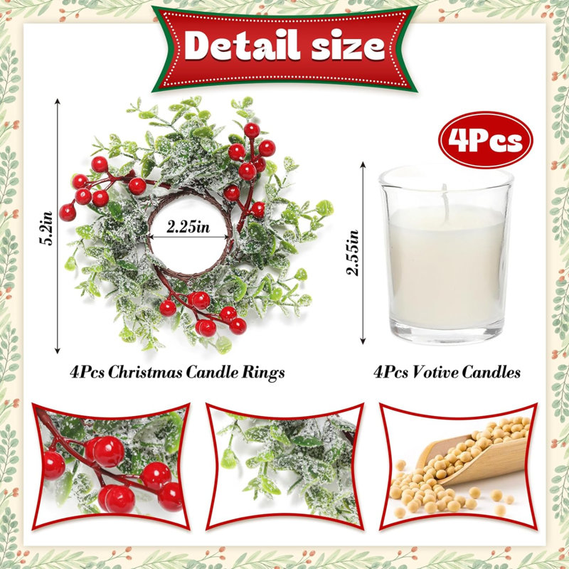 2.5'' H Wood Tabletop Candle Accessories