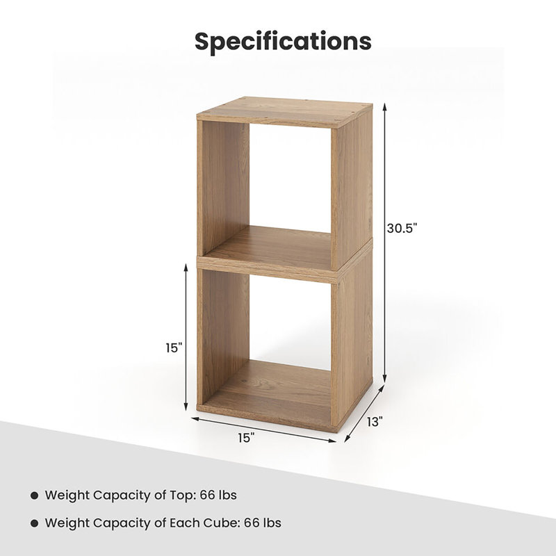 30.5''H X 15''W Elandra Bookcase, Brown