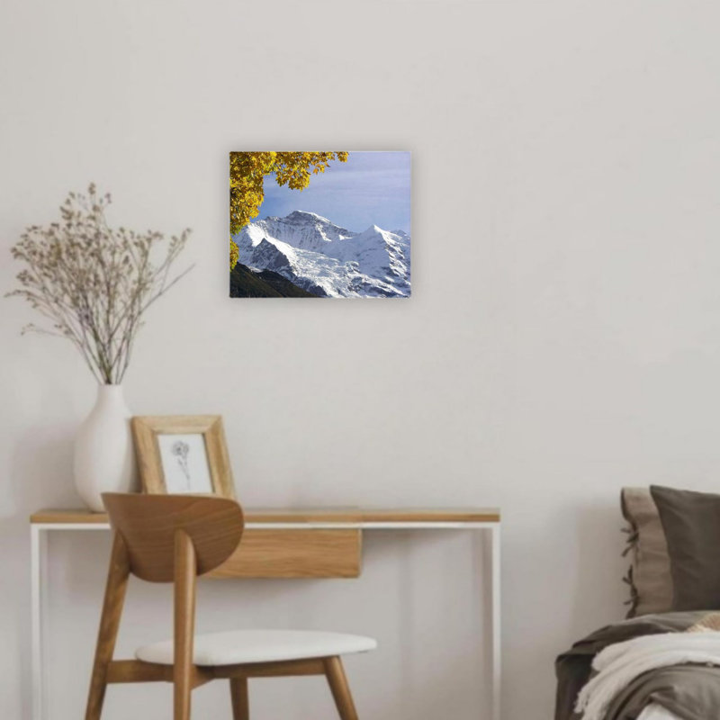 Art moderne sur toile sans cadre de montagnes modernes couvertes de neige 12 po x 16 po