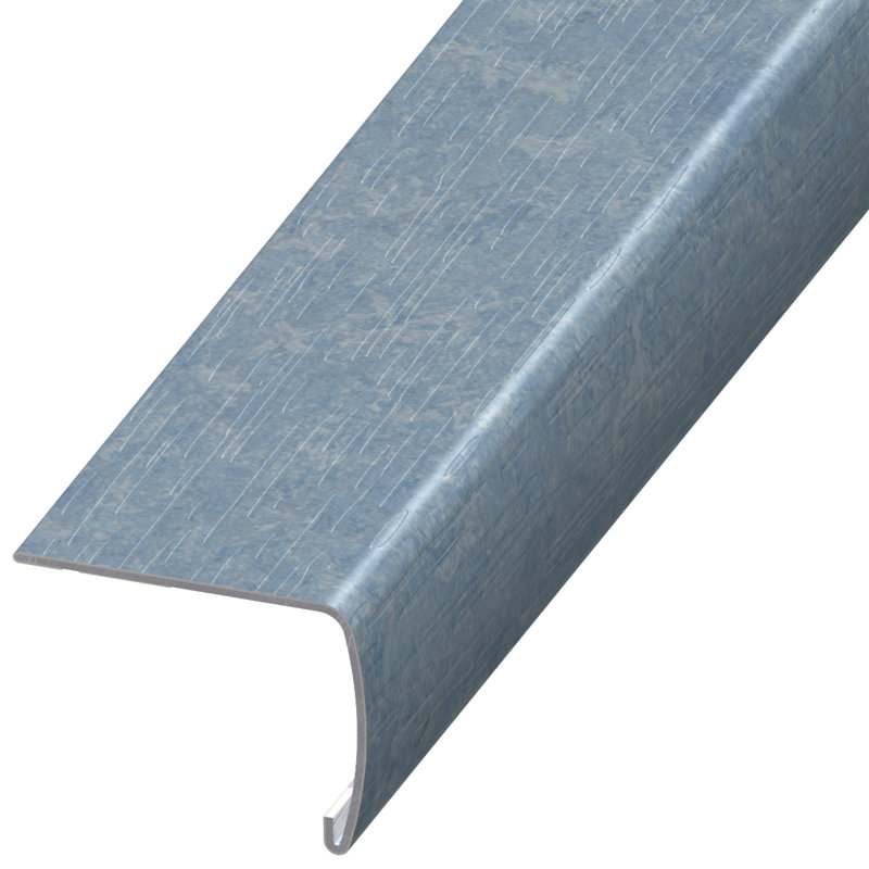 Nez de marche en métal de 1,5 po d'épaisseur x 2 po de largeur x 94 po de longueur, Bleu ciel
