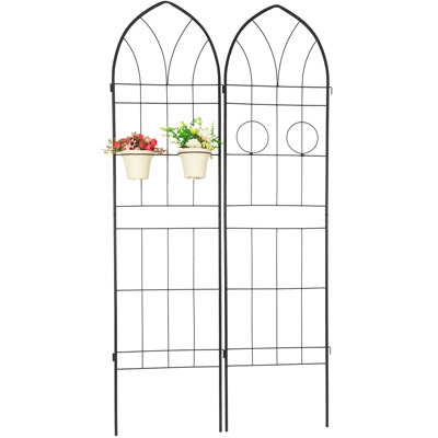 Paquet de 4, support pour plante grimpante d'extérieur en métal noir antirouille 78,7 po x 19,7 po