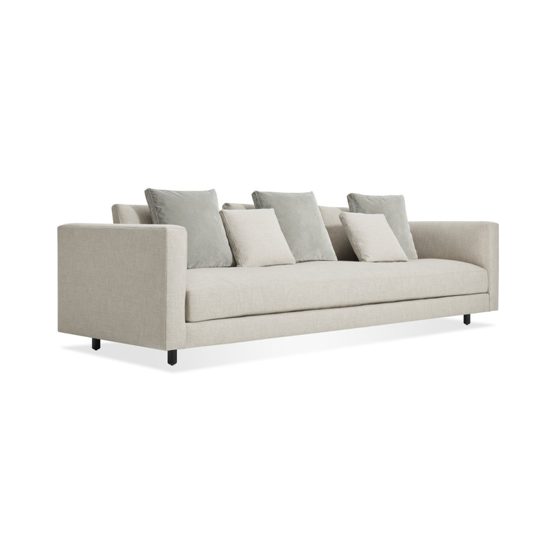 Hands Down Sofa, Tofte Navy Polyester Blend, 35" H x 94" W x 38" D, Camel Velvet/Sanford Navy Polyester Blend