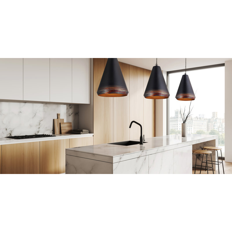 Mirabai 1 - Light Black Geometric Pendant