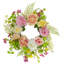 Rose and Peony Artificial Floral Spring Wreath Pink and Yellow - 22-Inch