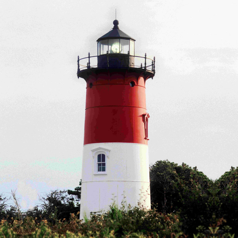 Nauset Beach Lighthouse No 3 - Art textuel, H 12 po x l 12 po, Toile tendue, Non