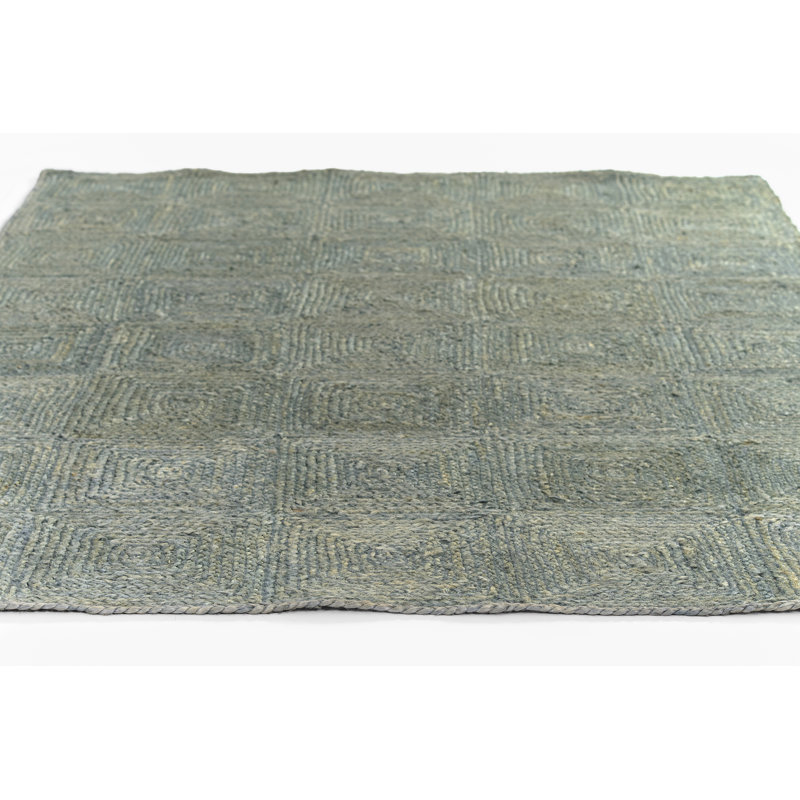 Tapis bleu en jute tissé à la main Momeni 2 pi x 3 pi, Rectangulaire 2 pi x 3 pi