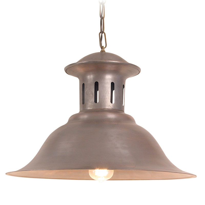 Toccoa 1 - Light Antique Brass Dome Pendant, Copper