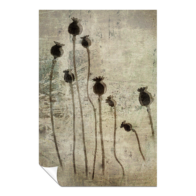 Brown Poppy Flower Garden - No Frame Print, 91cm H x 61cm W