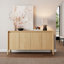 Buffet 59 po, armoire de rangement avec 4 portes et tablettes réglables pour la salle à manger et le salon
