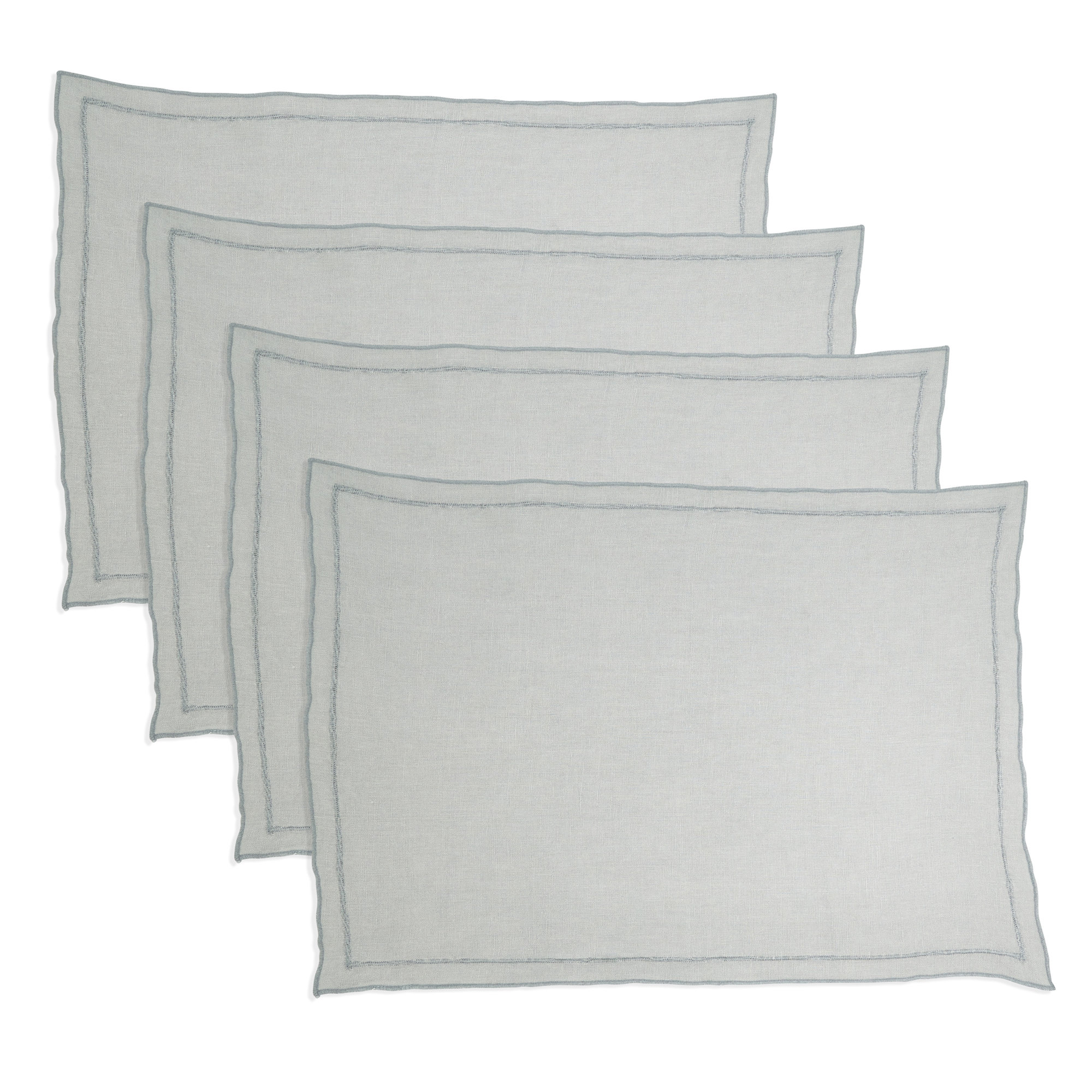 Stonewashed Overlock Edge Placemat (Set of 4), Blue