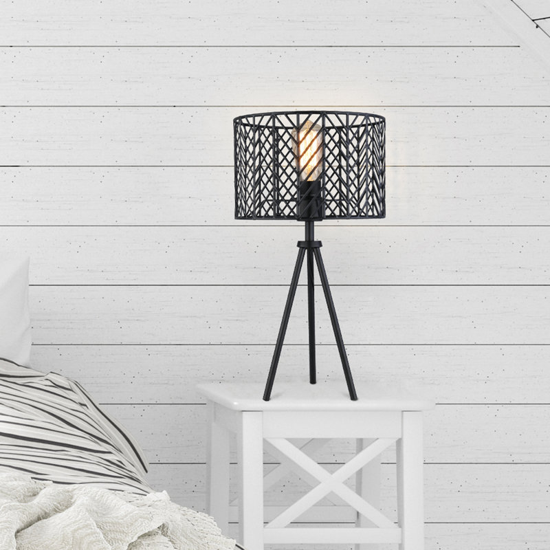 Nalston 18.5"H Black Tripod Table Lamp