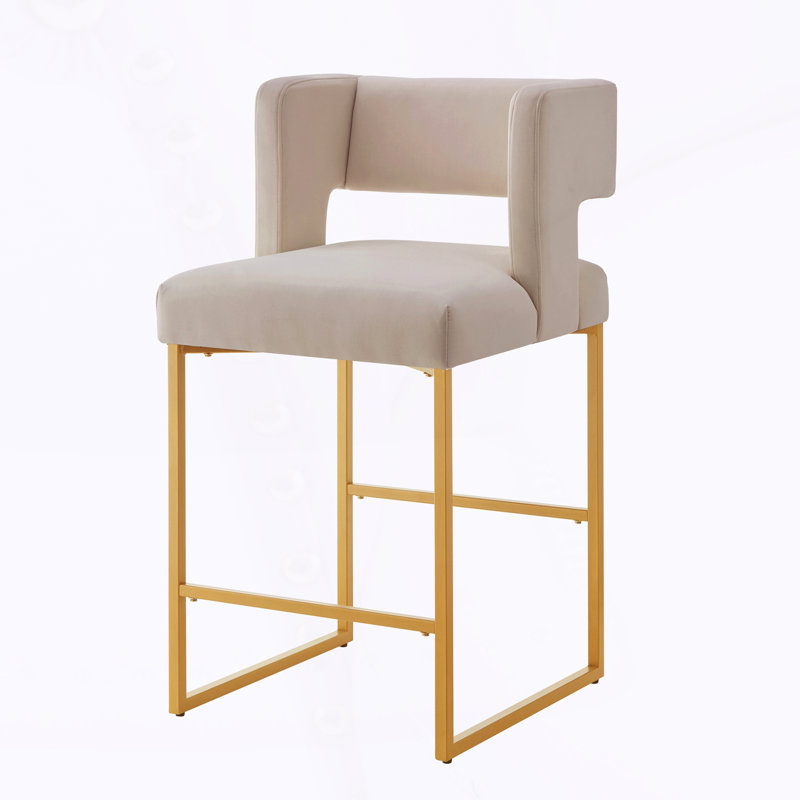 Tabouret à hauteur de comptoir Modern Fashion, taupe/Gold