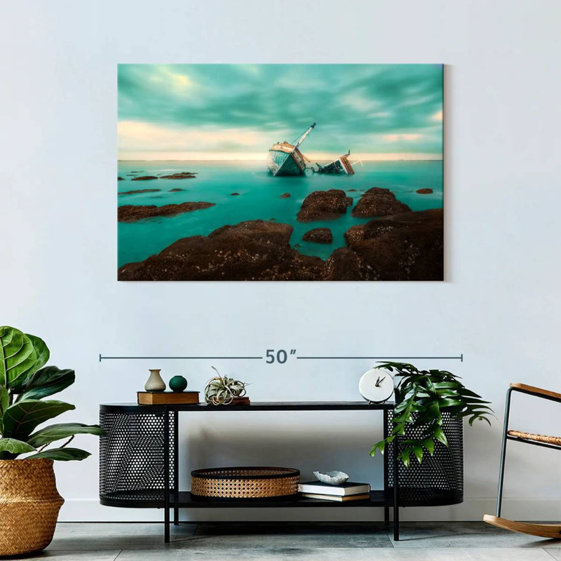 Mehar Rocky Seas Shipwreck, 30" H x 45" W