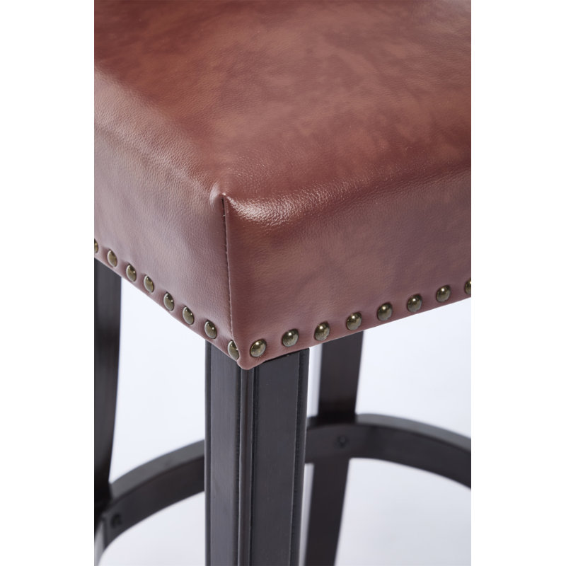 Ensemble de 2 tabourets de bar, hauteur de siège 29,5 po, tabourets de bar en bois en bois (2 pièces), Noir, Brun