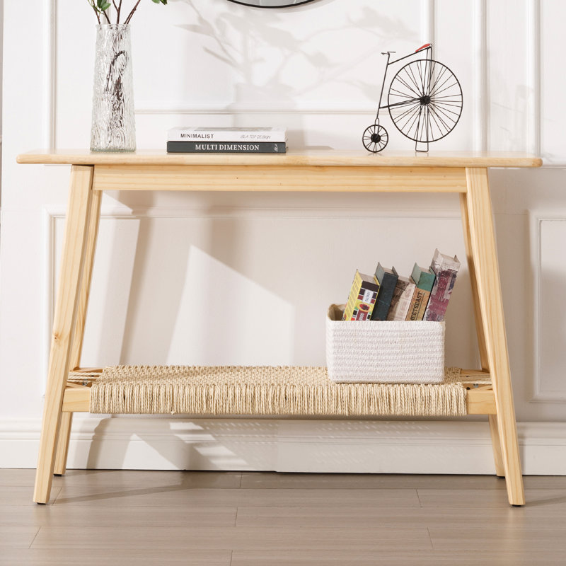 Console 46 po avec structure et pieds en bois, Nature