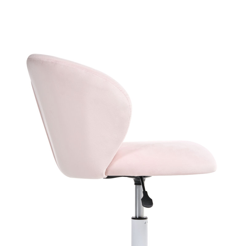 Velvet Office Chair, Pastel Pink