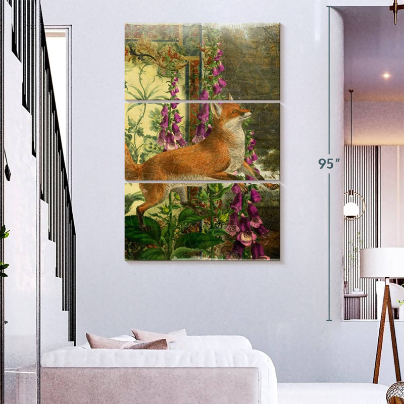 Brampt, animaux fantaisistes, renard, H 74 po x l 48 po
