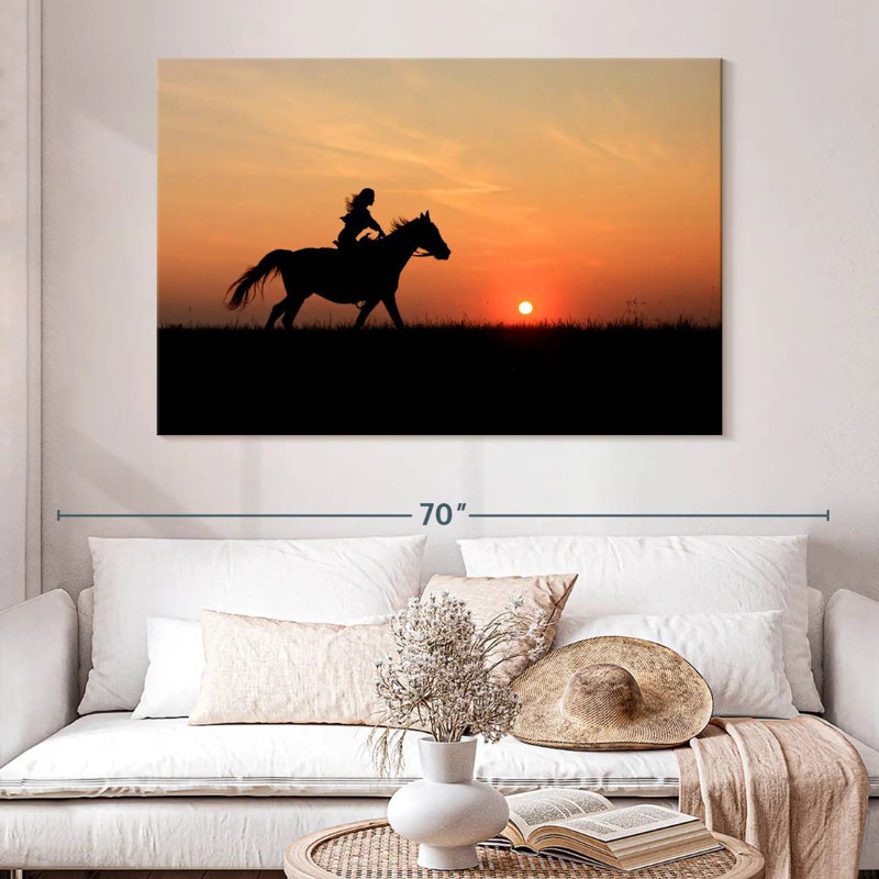 Mehar Female Equestrian Silhouette, 34" H x 51" W