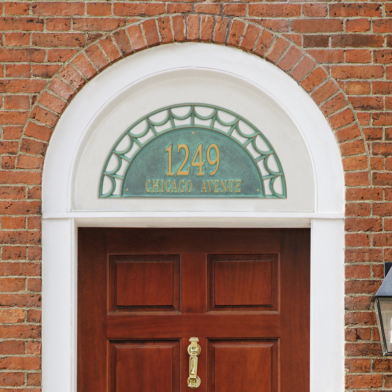 Signature Series 2-Line Wall Address Plaque, Verdigris, Bronze, Yes